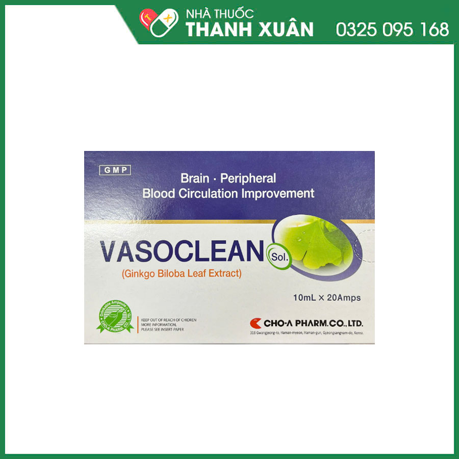 Vasoclean Sol thuốc điều trị các rối loạn tuần hoàn, sa sút trí tuệ, di chứng do tai biến mạch máu não